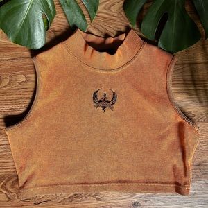 Harley Davidson Ribber Mock Neck Crop Top